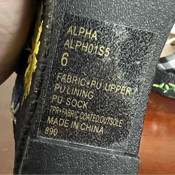 Betsey Johnson - TRACI - plaid gingham picnic embroidered wedge heels 6 NWOT - Picture 8 of 8